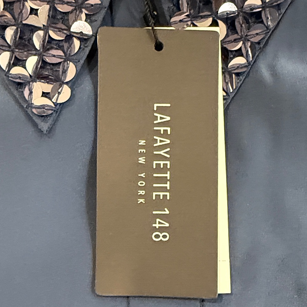 Lafayette 148 New York Midnight Blue Sequin Top - Picture 3 of 6